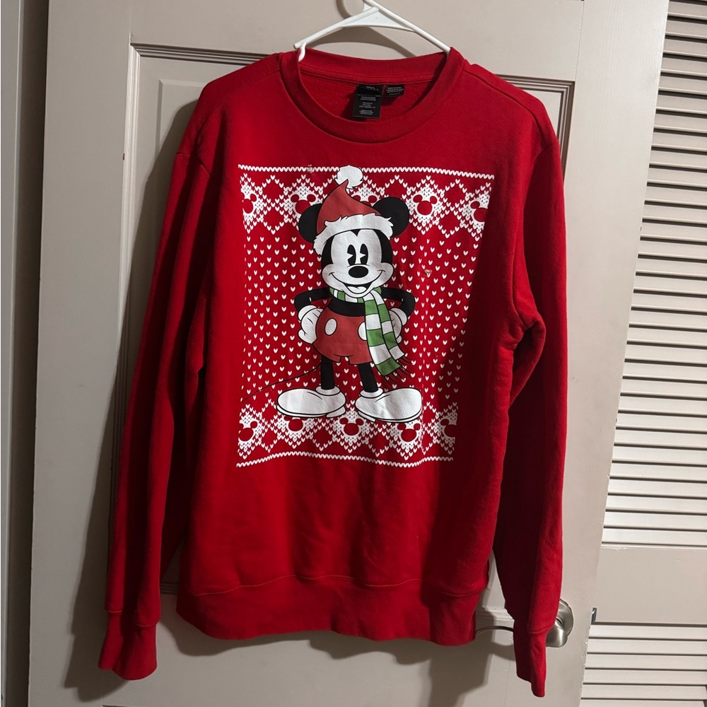Mickey Mouse Disney Christmas Sweater Size Medium Red - Doesn't Light Up